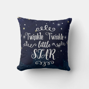 Twinkle Little Star Baby Shower Blue Gold Starry Cushion