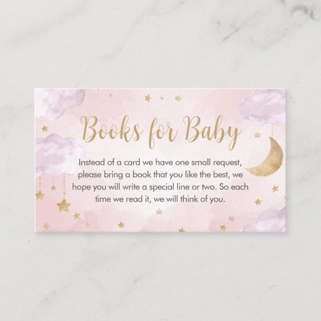 Twinkle Little Star Baby Shower Books for Baby Enclosure Card (Front)