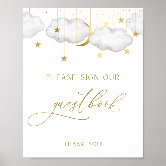 Twinkle Little Star Baby Shower Guestbook Sign (Front)