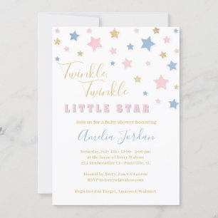 Twinkle Little Star Baby Shower Invitation