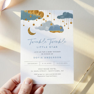 Twinkle Little Star Baby Shower Invitation Boy