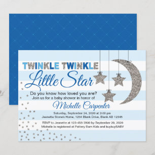 twinkle little star baby shower invitation for boy