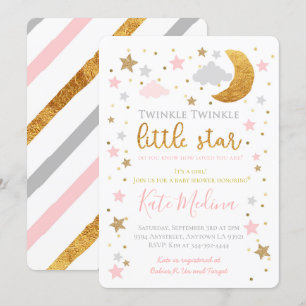 Twinkle Little Star Baby Shower Invitation Girl