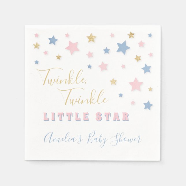 Twinkle Little Star Baby Shower Napkin (Front)