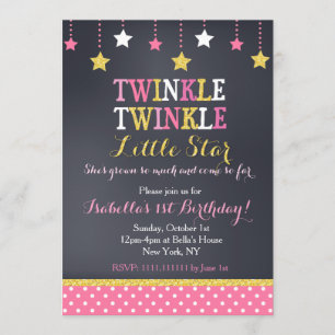 Twinkle Little Star Birthday Invitation