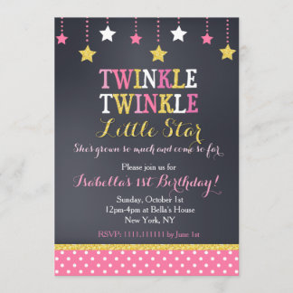 Twinkle Little Star Birthday Invitation