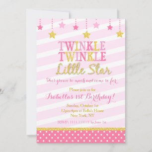 Twinkle Little Star Birthday Invitation