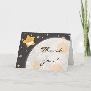Twinkle Little Star Black and Yellow Thank You Card