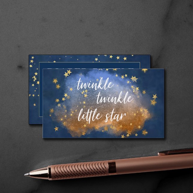Twinkle Little Star | Blue and Gold Diaper Raffle Enclosure Card (Creator Uploaded)