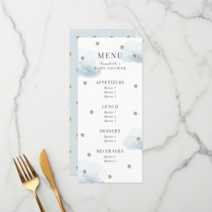 Twinkle Little Star Blue Baby Shower Menu