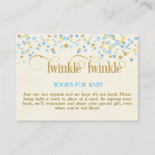 Twinkle Little Star Blue Gold Book Request Card