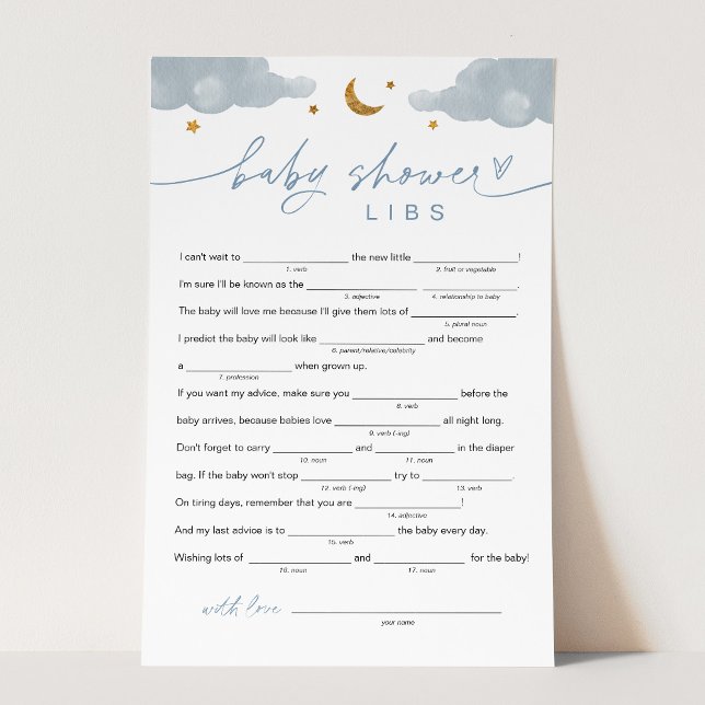 Twinkle Little Star Boy Baby Shower Libs Game (Creator Uploaded)