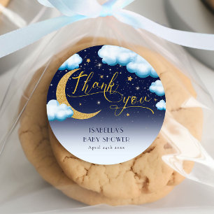 Twinkle Little Star Boy Baby Shower Thank You Classic Round Sticker