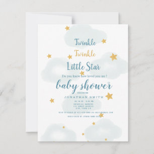 Twinkle Little Star & Cloud Baby Shower Invitation