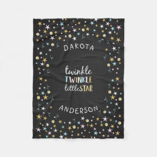 Twinkle Little Star Confetti & Chalk Baby Shower Fleece Blanket