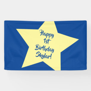 Twinkle Little Star Cute 1st Birthday Party Theme Banner