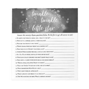 Twinkle Little Star   Dark Gray Nursery Rhyme Game Notepad