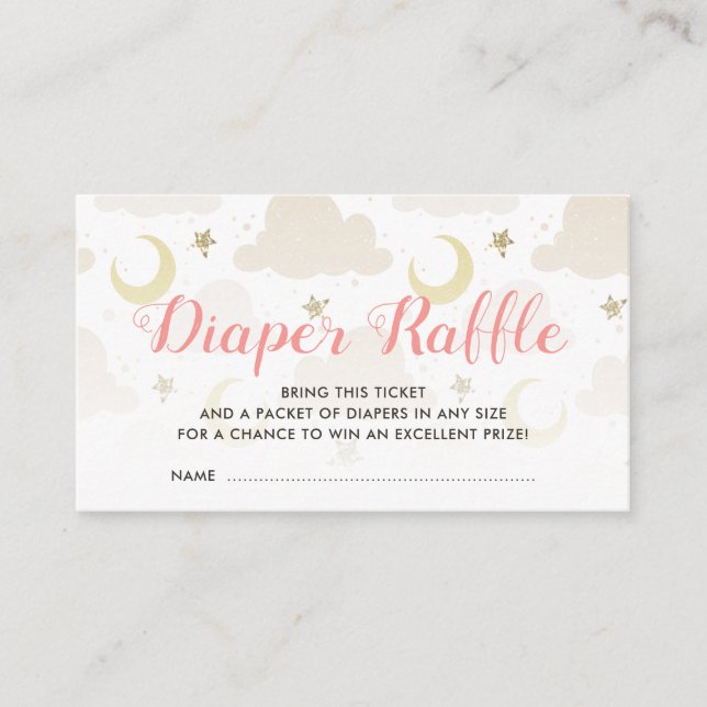 twinkle little star diaper raffle ticket enclosure card (Front)