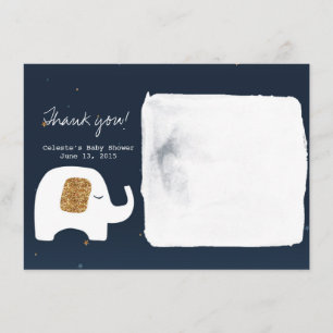 Twinkle Little Star Elephant Baby Shower Thank You Invitation