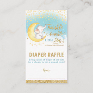 Twinkle Little Star Elephant Boy Diaper Raffle Enclosure Card