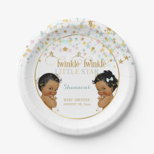 Twinkle Little Star Ethnic Baby Gender Neutral Paper Plate