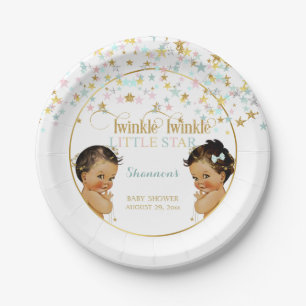 Twinkle Little Star Ethnic Baby Gender Neutral Paper Plate