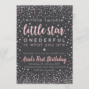 Twinkle Little Star First Birthday Invitation