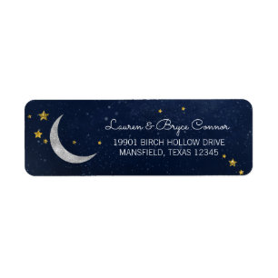 Twinkle Little Star Galaxy & Moon Return Address Label