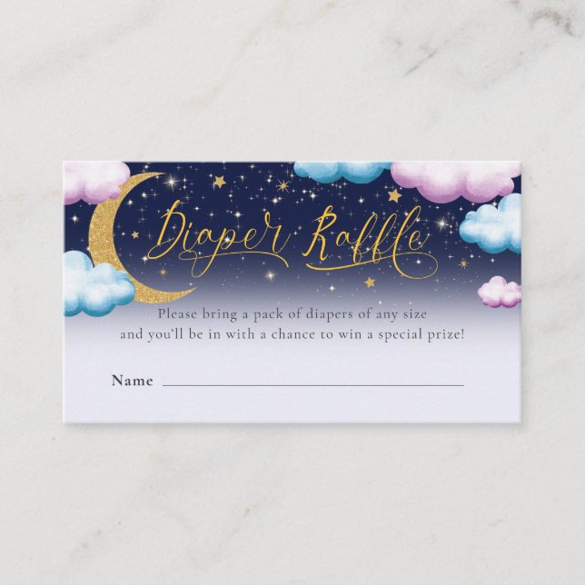 Twinkle Little Star Gender Reveal Diaper Raffle Enclosure Card (Front)