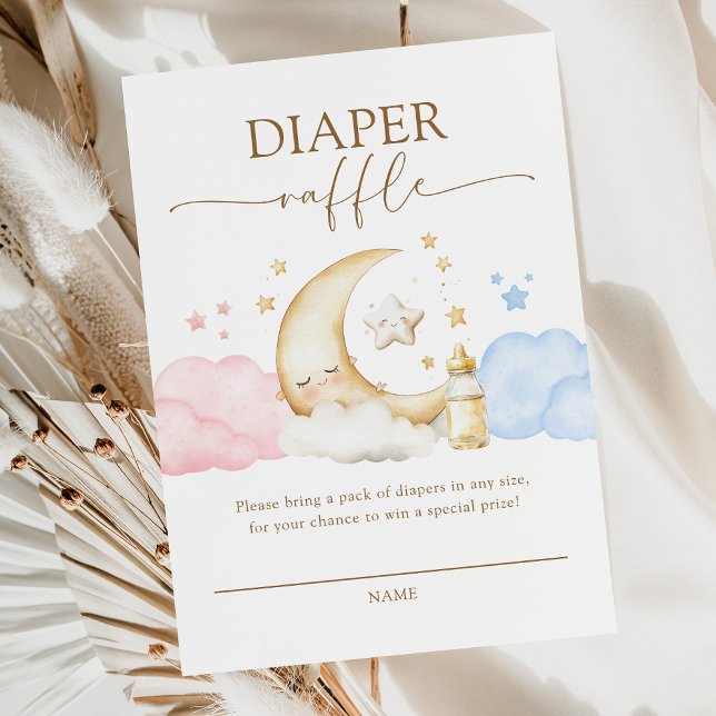 Twinkle Little Star Gender Reveal Diaper Raffle Enclosure Card (Creator Uploaded)