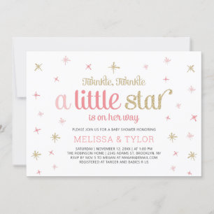 Twinkle Little Star Girl Baby Shower, Sprinkle Invitation
