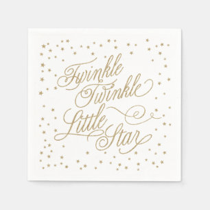 Twinkle Little Star Gold Baby Shower Napkins