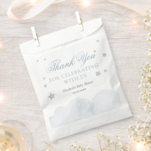 Twinkle Little Star Grey Blue Baby Shower Favour Bag