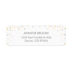 Twinkle Little Star   Grey Return Address Labels