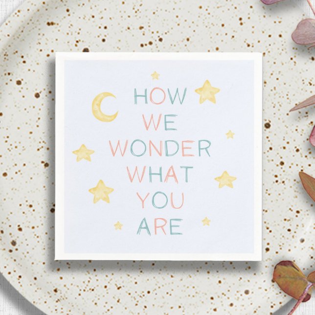 Twinkle Little Star How We Wonder Gender Reveal Napkin (Creator Uploaded)