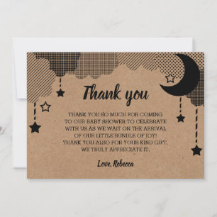 Twinkle Little Star Kraft Baby Shower Thank You Card