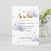 Twinkle Little Star Lavender Baby Shower Invitation (Standing Front)