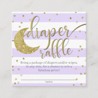 Twinkle little star lavender & gold diaper raffle enclosure card