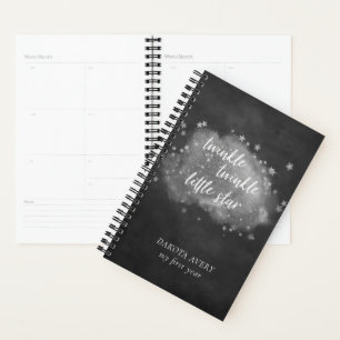 Twinkle Little Star Minimalist Charcoal Silver Planner