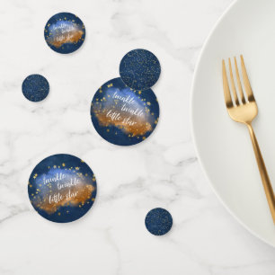 Twinkle Little Star Navy Blue Copper Gold Dust Confetti