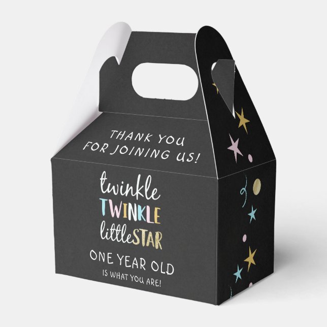 Twinkle Little Star One Year Old Is What You Are! Favour Box (Front Side)