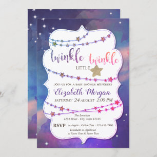 Twinkle Little Star Paint Splash Baby Shower Invitation
