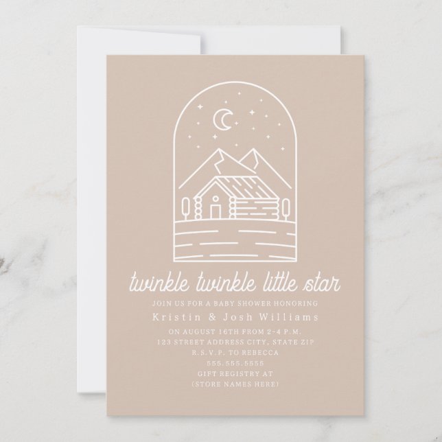 Twinkle Little Star Pink Girl Baby Shower Invitation (Front)