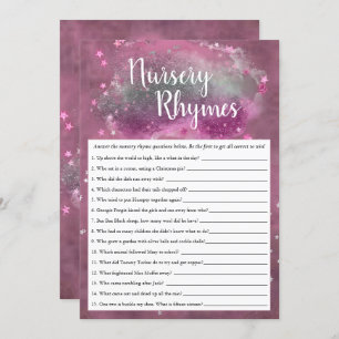 Twinkle Little Star   Pink Grey Nursery Rhyme Game Invitation