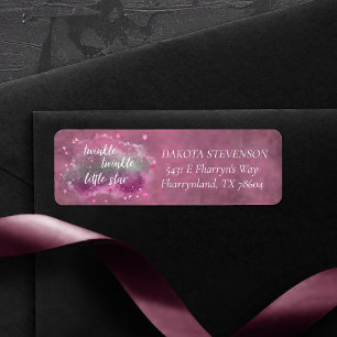 Twinkle Little Star   Pink Silver Grey Address Return Address Label