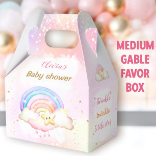 Twinkle Little Star Rainbow Baby Shower Medium Favour Box