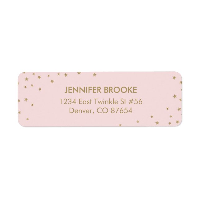Twinkle Little Star Return Address Labels | Pink (Front)