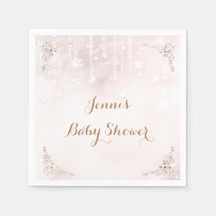 Twinkle little Star Rose Gold Baby Shower Napkin