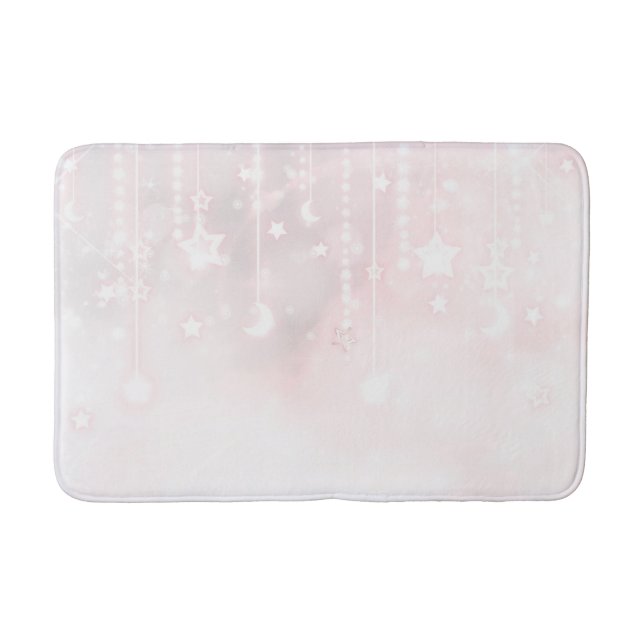 Twinkle little Star Rose Gold Celestial Glow Stars Bath Mat (Front)