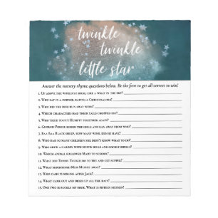 Twinkle Little Star   Teal Copper Blue Shower Game Notepad
